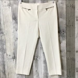 White Capri Pants 4P Petites LOFT Marisa Cropped